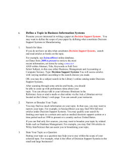 Define A Topic in Business Information Systems
