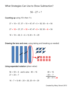 Subtraction Strategies&nbsp;