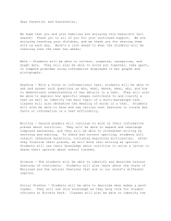 Newsletter for October 9th