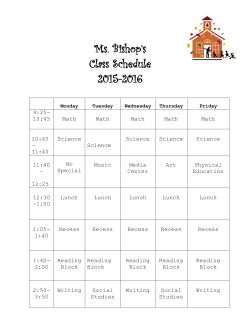 Bishop Class Schedule