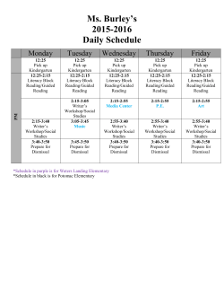 Ms. Bartee Schedule &nbsp;