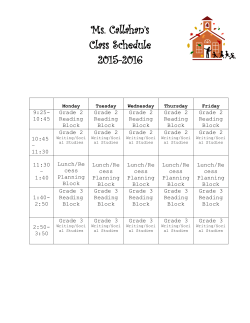 Callahan Daily Schedule