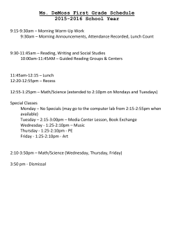 Ms. DeMoss Schedule