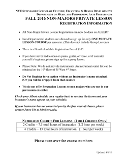 non-majors private lessons registration information sheet.