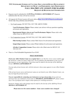 majors private lesson information sheet