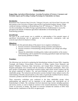 Project Report Biotechnology in Ghana
