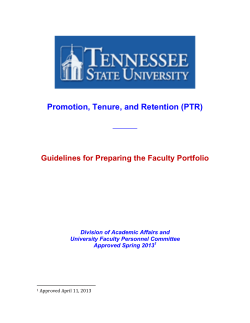 Guidelines for Preparing the Faculty Portfolio (TSU)