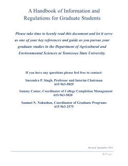 Graduate Student Handbook