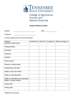 Outstanding Student Recommendation Form