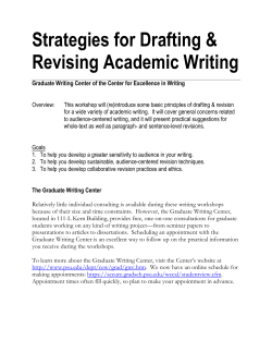 Strategies for Drafting Revising Academic Writing