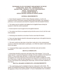 Senior Recital Guidelines