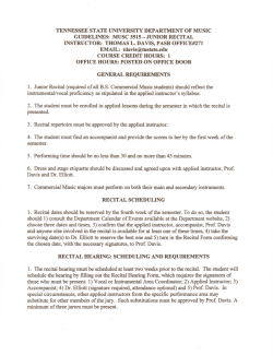 Junior Recital Guidelines