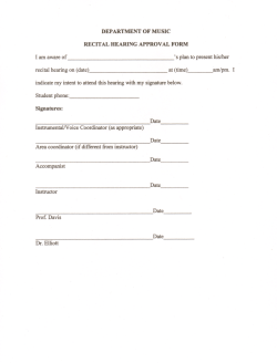 Recital Hearing Approval Form