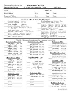 Concentration - Vocal/General Music K-12