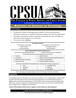 Program flyer for BS in Sociology