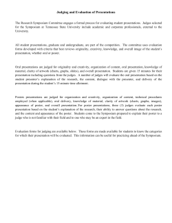 Judging and Evaluation of Presentations