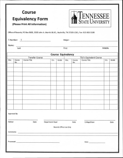 Course Equivalency