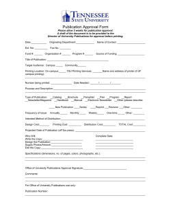 Publication Number Approval Form
