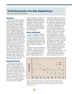 The nutritional dynamics of our major rangeland grasses.