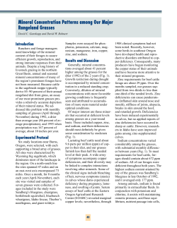 Mineral concentration patterns among our major rangeland grasses.