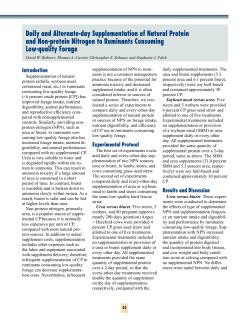 Daily and alternate-day supplementation of natural protein and non-protein nitrogen to ruminants consuming low-quality forage