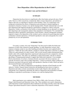 Does disposition affect reproduction in beef cattle?