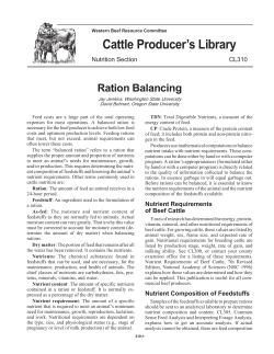 Ration balancing.