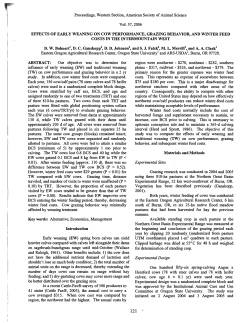 Effects of early weaning on cow performance, grazing behavior, and winter feed costs in the Intermountain West.