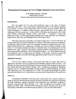 Management strategies for use of high-alkaloid grass seed straw.
