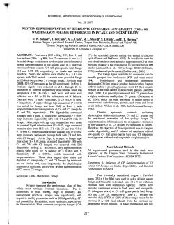 Protein supplementation of ruminants consuming low-quality cool- or warm-season forage: Differences in intake and digestibility