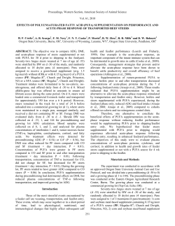Effects of polyunsaturated fatty acid (PUFA) supplementation on performance and acutephase response of transported beef steers.