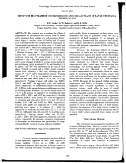 Effects of temperament on performance and carcass traits of range-originated feeder calves