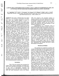 Camelina meal supplementation to beef cattle: I. Effects on performance, dmi, and acute-phase protein response of feeder steers following transport