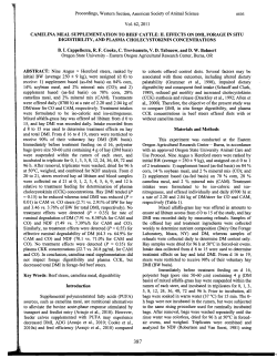 Camelina meal supplementation to beef cattle: II. Effects on dmi, forage in situ digestibility, and plasma cholecystokinin concentrations
