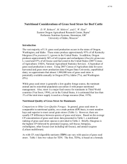 Nutritional considerations of grass seed straw for beef cattle.