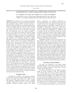 Effects of Acclimation to Human Handling on Temperament, Physiological Responses, and Performance of Beef Steers During Feedlot Receiving