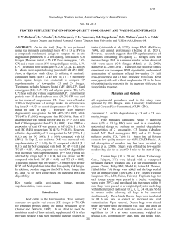 Protein Supplementation of Low-Quality Cool-Season and Warm-Season Forages.