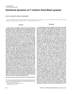 Nutritional dynamics of seven northern