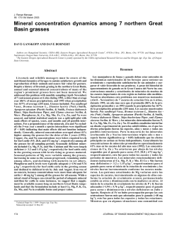 Mineral concentration dynamics among seven northern