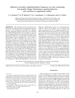 Influences of protein supplementation frequency on cows consuming low-quality forage: Performance, grazing behavior, and variation in