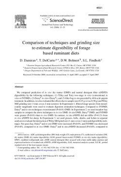 Comparison of techniques and grinding size to estimate digestibility of forage based ruminant diets