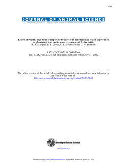 Effects of Twenty-four Hour Transport or Twenty-four Hour Feed and Water Deprivation on Physiologic and Performance Responses of Feeder Cattle.