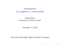 Interpolation via weighted l1 minimization