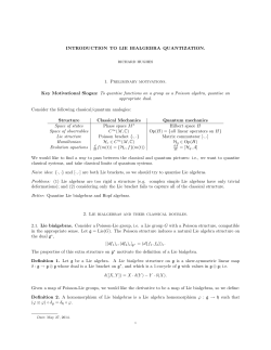Introduction to Lie bialgebra quantization.