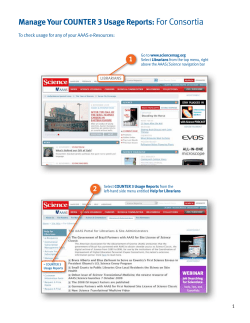 For Consortia - COUNTER 3 Usage Reports Manual