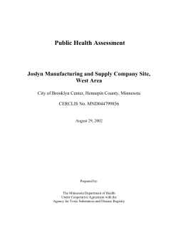 Public Health Assessment: Joslyn Manufacturing and Supply Company Site, West Area Aug. 2002 (PDF: 2,552KB/61 pages)