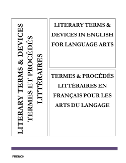 Literary Terms Devices for Language Arts in English and French