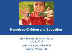 Homeless Children and Education: Policy and Challenges