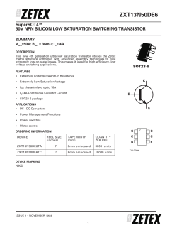 ZXT13N50DE6 Zetex, NPN SOT23-6 4A 50V switching.pdf