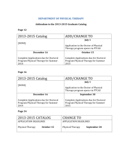 Various Updates DPT Program